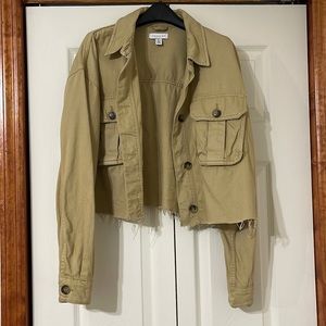 Topshop khaki cropped jacket